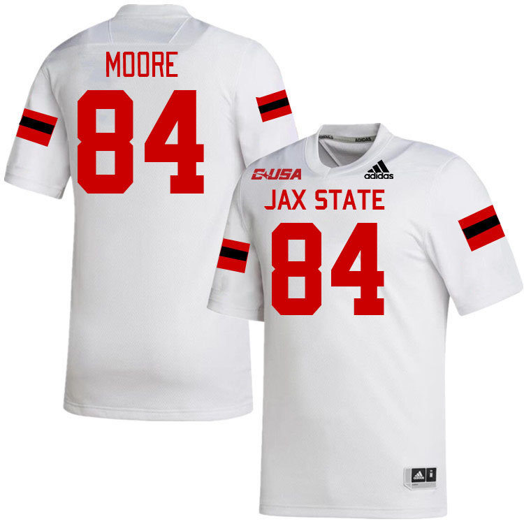 #84 Alex Moore Jacksonville State Gamecocks College Football Jerseys Stitched-White